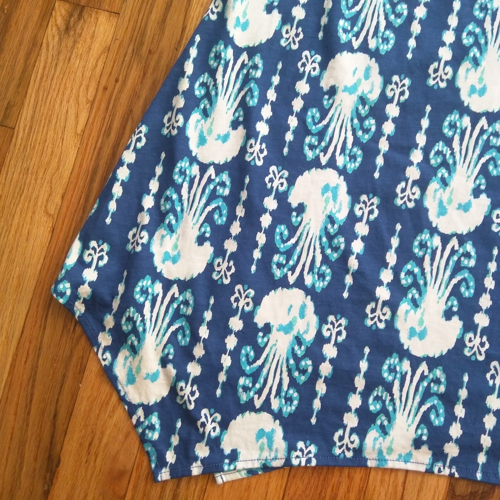 Lilly Pulitzer Melle Dress Indigo Get in Line Blue Sleeveless Racerback White L - Picture 14 of 16